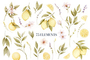 Mediterranean Lemon Olive Watercolor, an Object Illustration by Elena Medvedeva (Thumbnail 7 of 10)