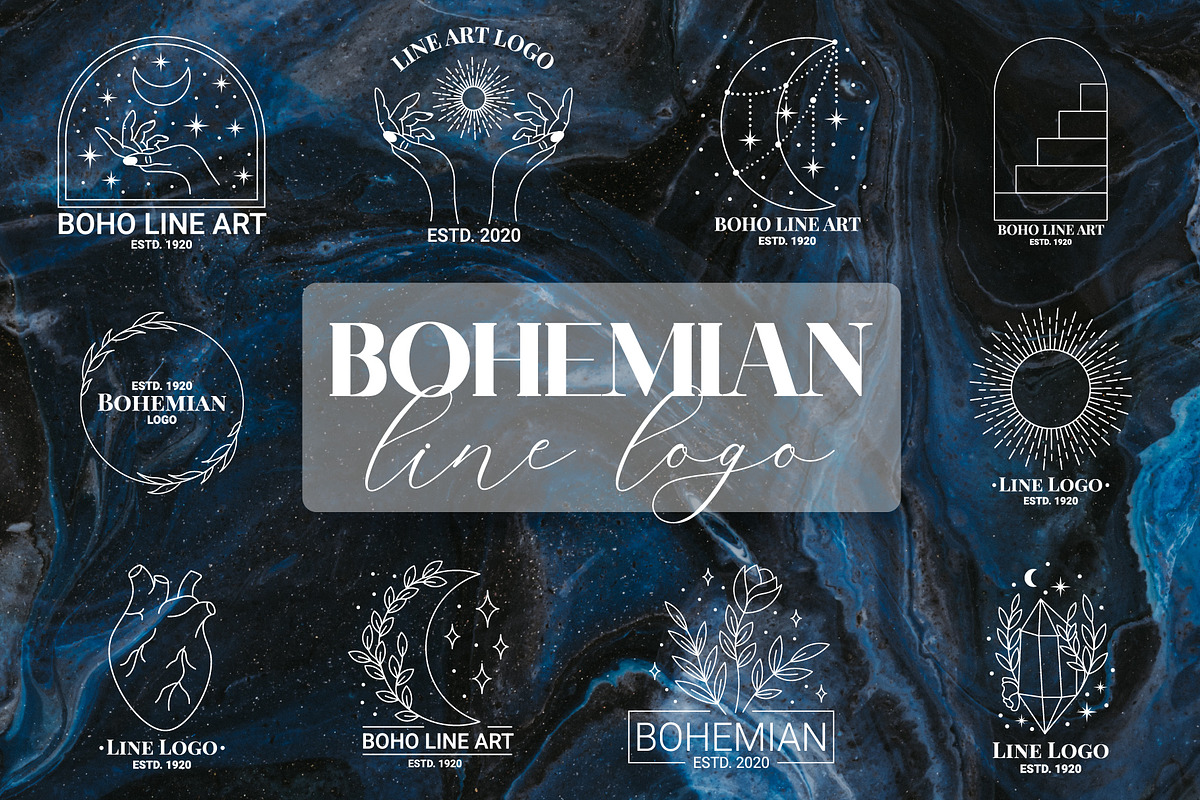 Bohemian Line Art Logos, an Illustration by AnnArt (Photo 1 of 8)