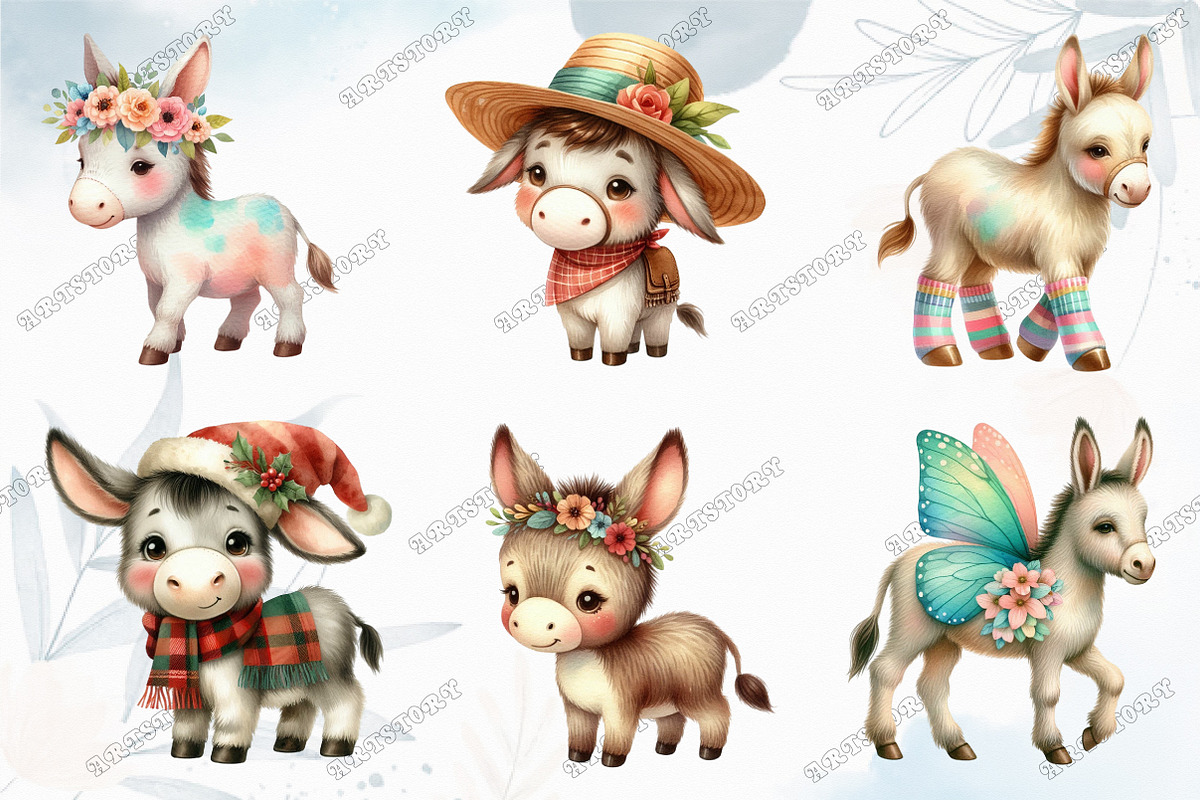 Funny Donkey Sublimation Clipart, an Illustration by designcity5 (Photo 3 of 5)