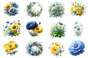 Blue & Yellow Poppy Flowers Clipart, an Illustration by Dream Creation (Thumbnail 2 of 4)