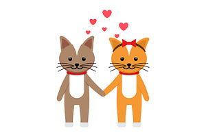 Valentine's Day Animal Couple Cat