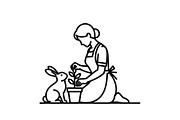 Garden Bunny Silhouette Bundle, an Illustration by jahid234 (Thumbnail 36 of 48)