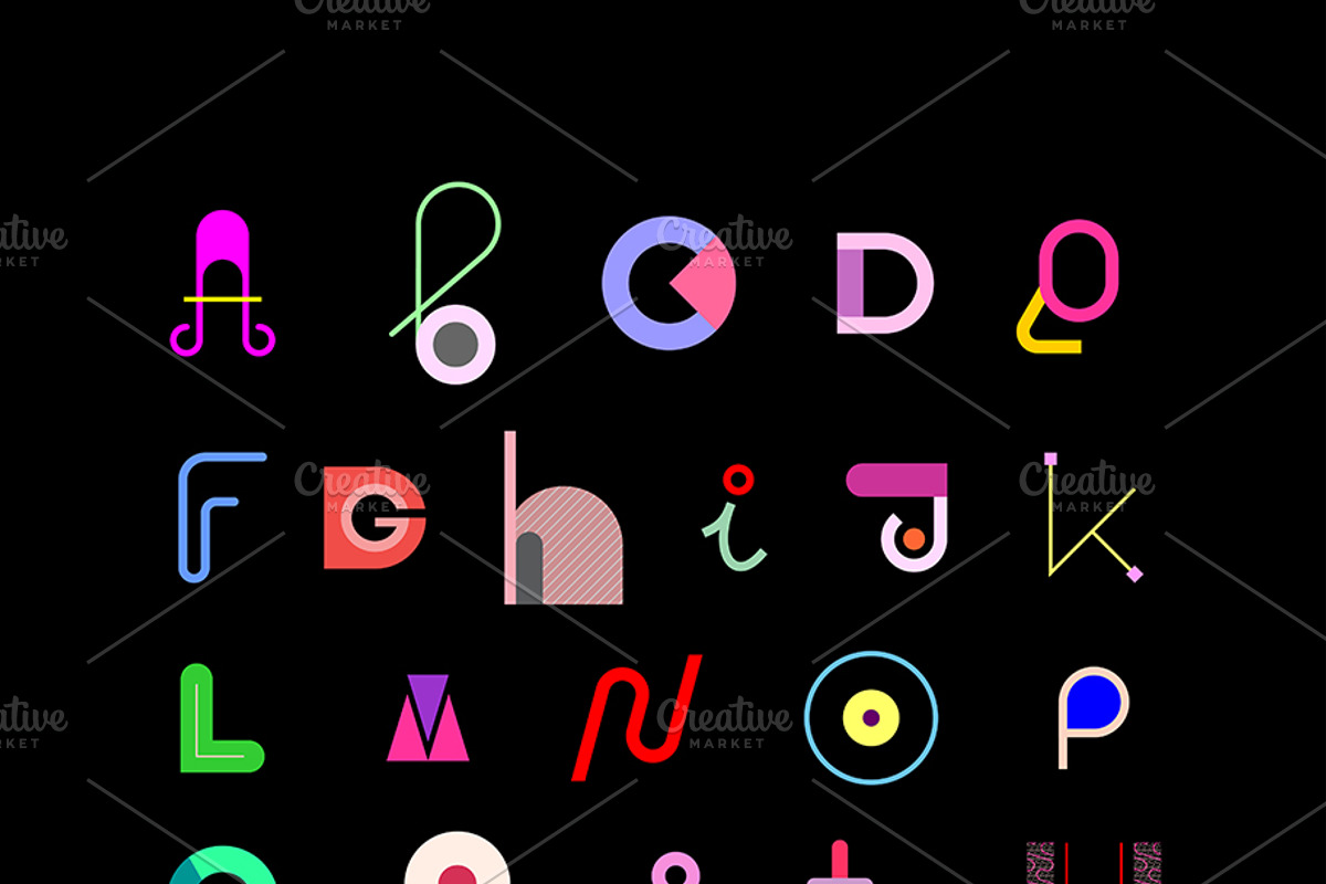 Colorful Decorative Font, a Decorative Illustration by danjazzia