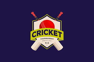cricket logo shield emblem template, a Branding & Logo Template by Pyruos ID