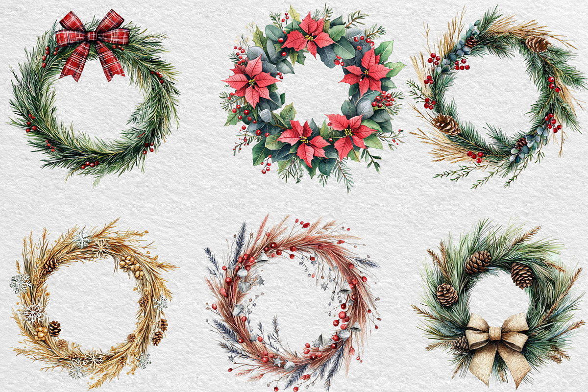 Grass Wreath Christmas Sublimation, an Illustration by Black Bird Studio (Photo 3 of 6)