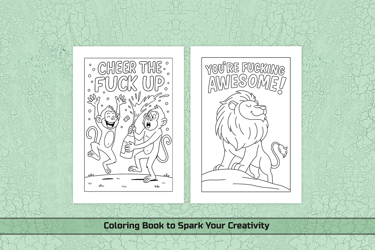 Funny Animal Swear Coloring Page, an Animal Illustration by DesignDevisers (Photo 2 of 5)