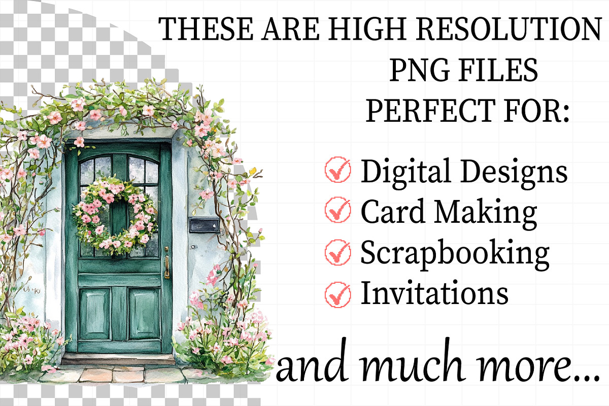 Watercolor Spring Door Clipart, an Illustration by Daily.Designs (Photo 2 of 7)