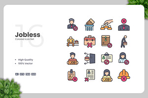 Jobless Colored Icons, an Icon by Upnowgraphic