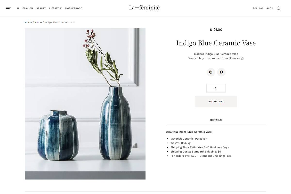 Minimal Fashion WordPress Blog, a Landing Page Template by Elite Templates (Photo 7 of 10)