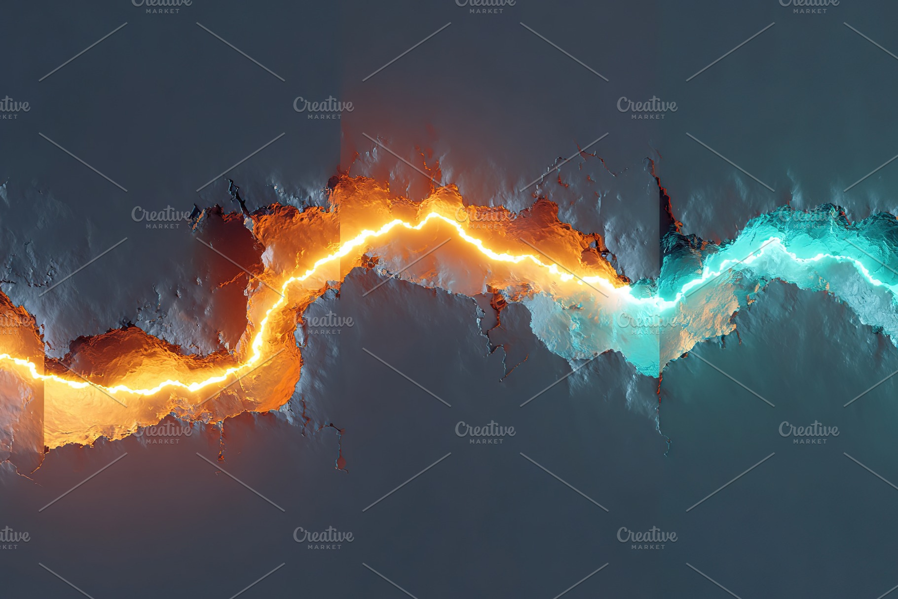 Glowing light travels through a textured surface creating vibrant energy patter, a Photo by AlyaAnd