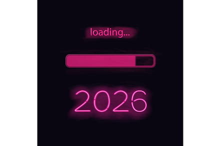 Neon progress bar new year