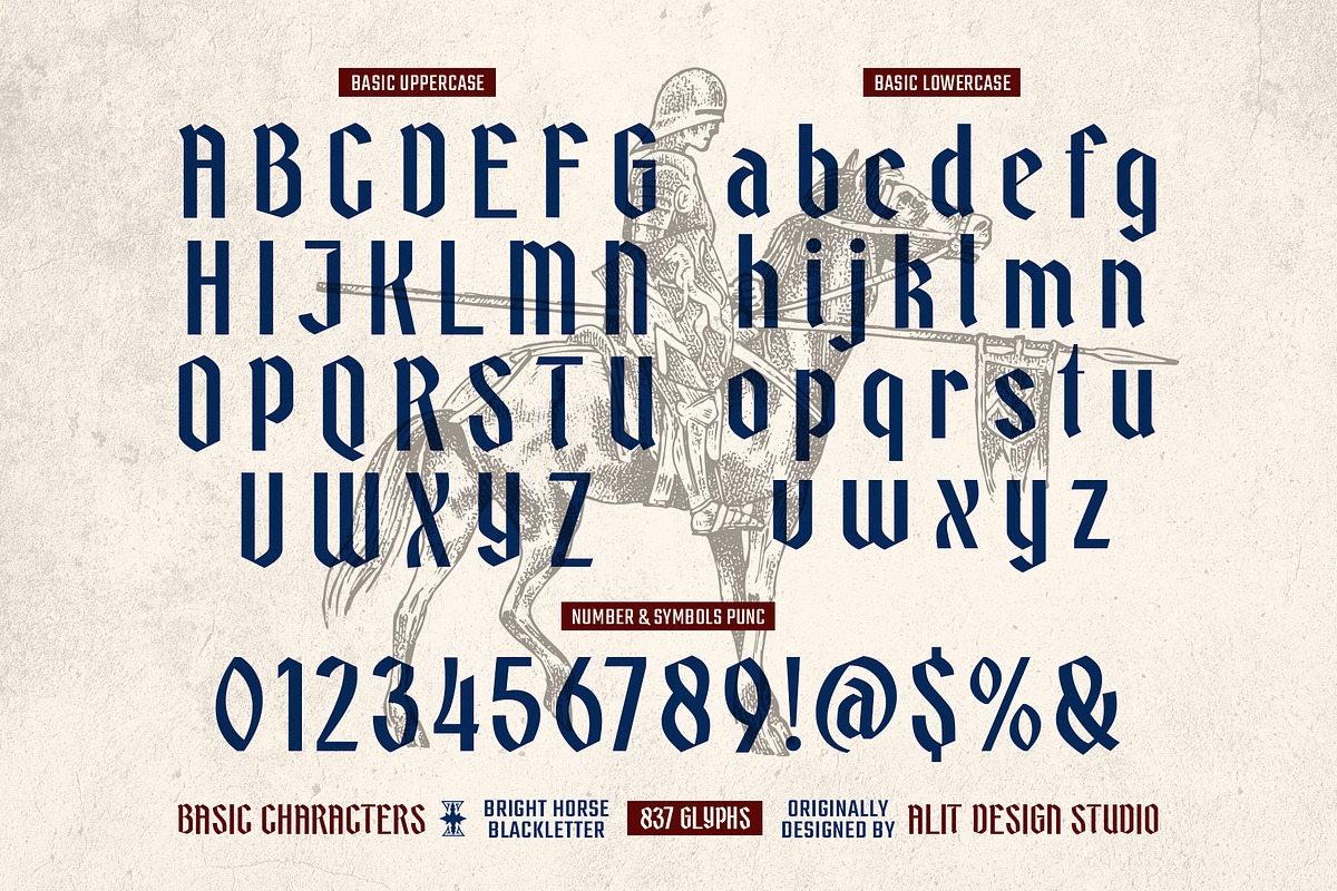 Bright Horse Typeface, a Blackletter Font by alit design (Photo 6 of 17)