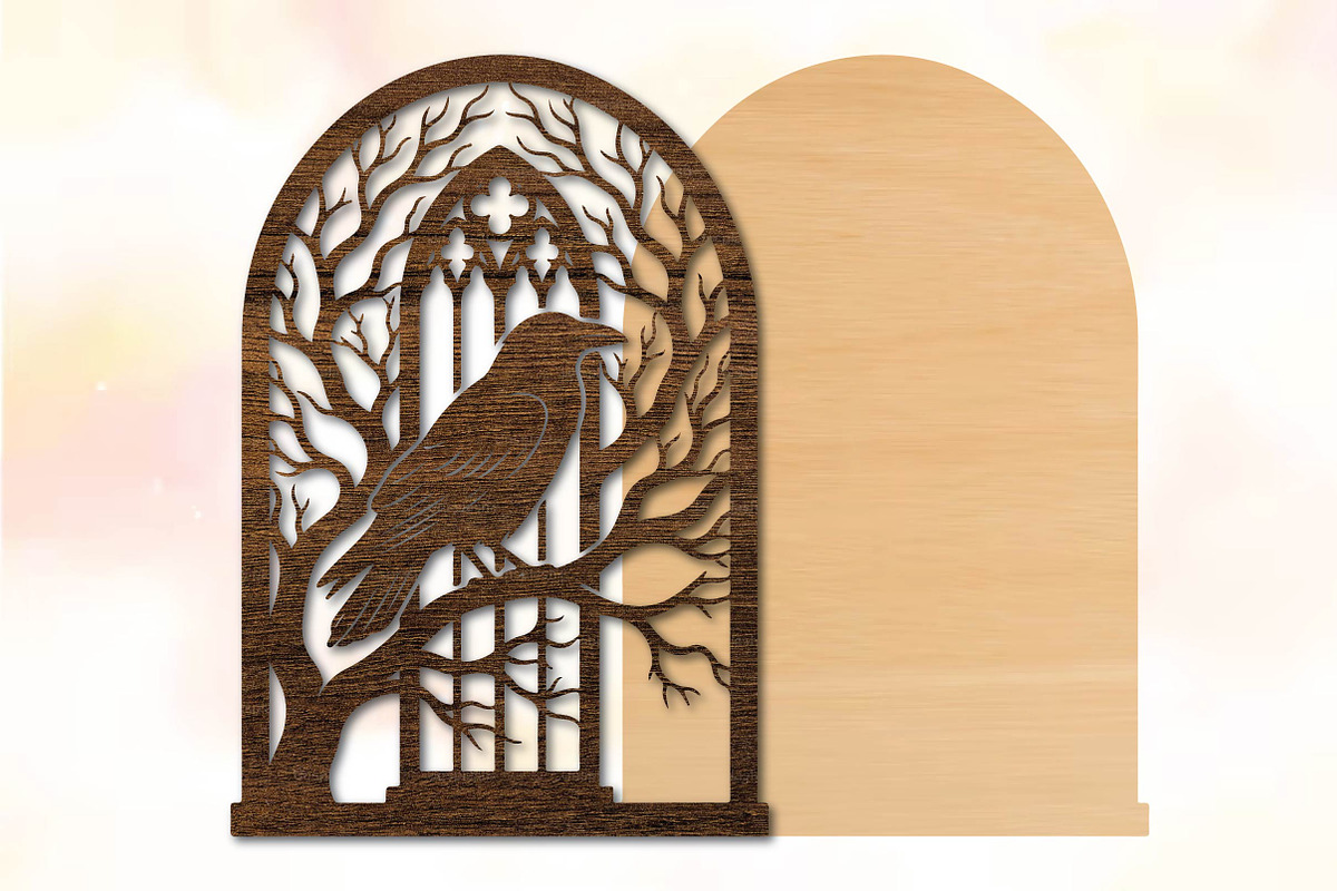 Halloween Raven Gothic Arch SVG, an Object Graphic by DreamPrint404 (Photo 2 of 3)