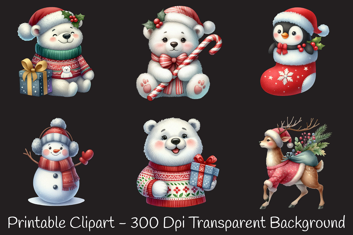 Frosty Friends & Festive Fun Clipart, an Illustration by RobertsArt (Photo 5 of 7)