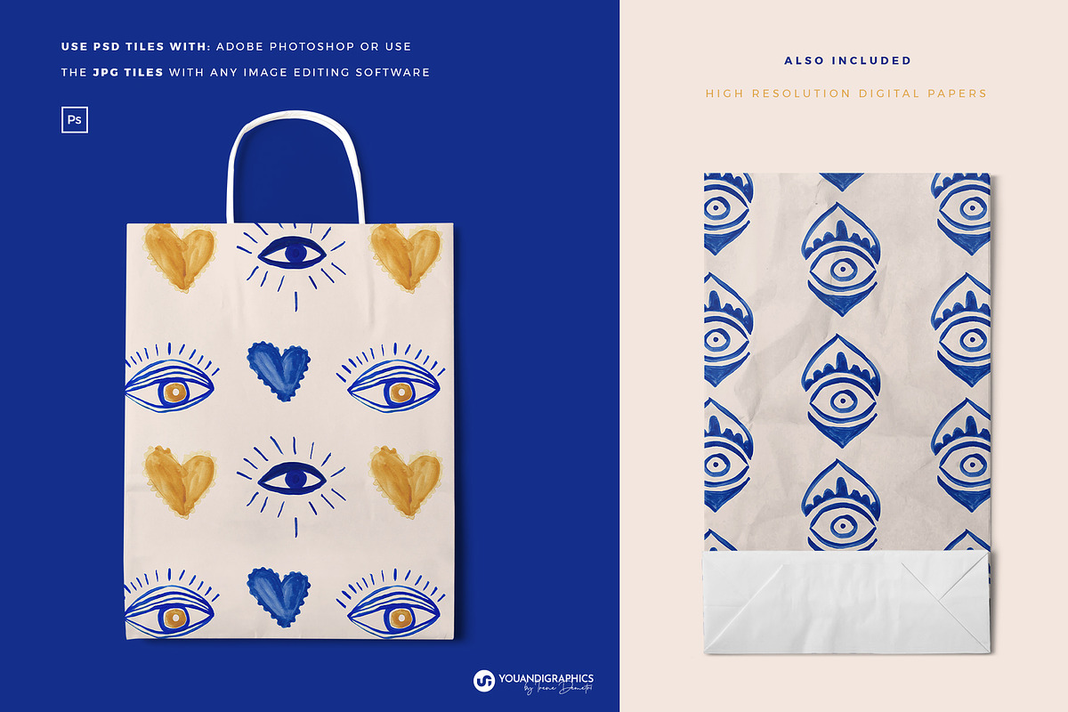 Beach House Watercolor Patterns, a Pattern Graphic by Youandigraphics (Photo 3 of 19)