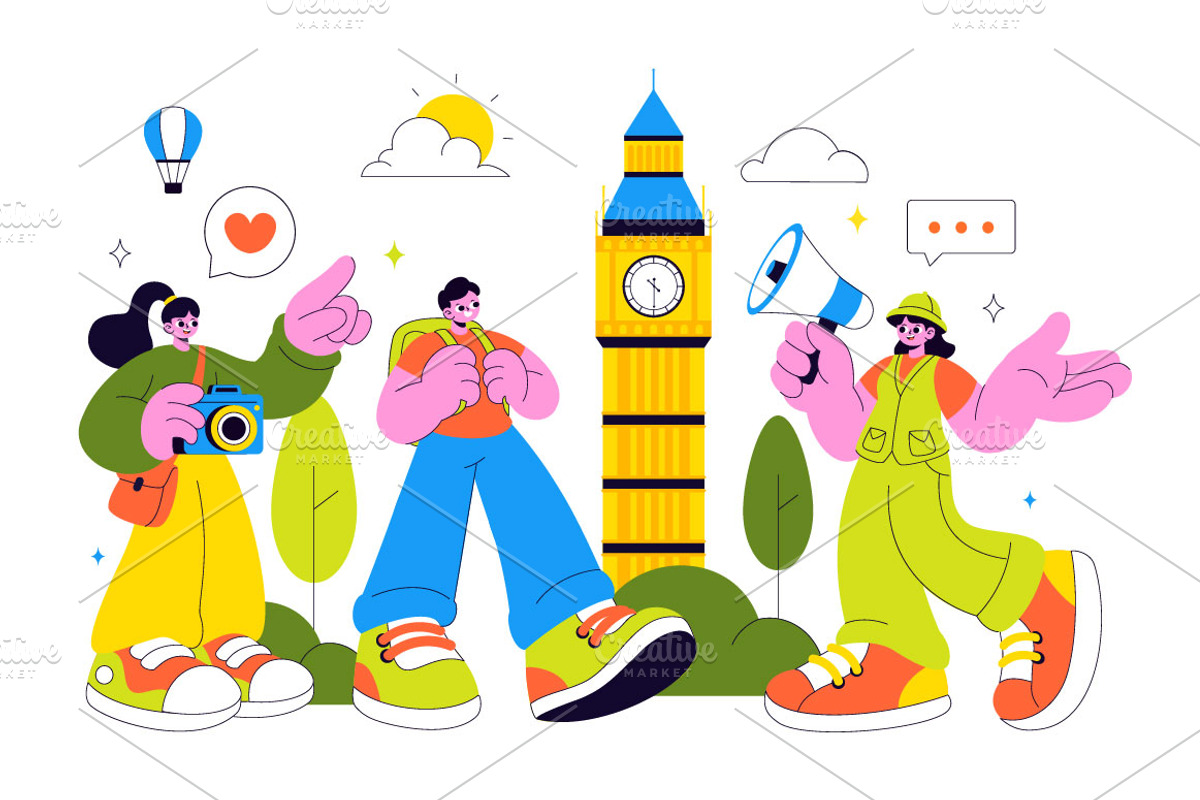 10 Travel Tour Guide Illustration, a Person Illustration by denayunebgt (Photo 4 of 4)