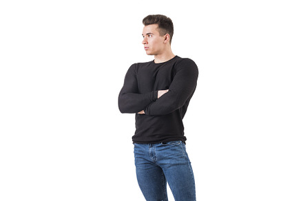 Handsome young man in black sweater, a Person Photo by ArtOfPhotos photo store