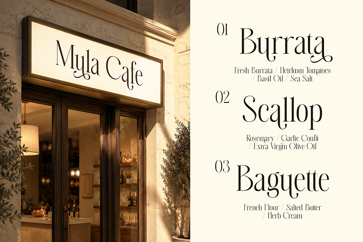 Megalme - Modern Serif Display Font, a Serif Font by Megatype (Photo 5 of 17)