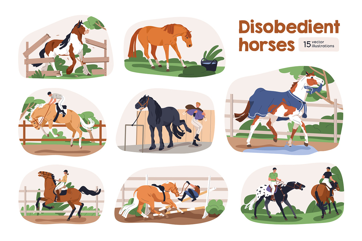 Naughty, disobedient horses training, an Animal Illustration by Good Studio (Photo 1 of 16)