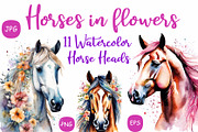 Horse with Flowers, an Animal Illustration by Michiru13 (Thumbnail 1 of 3)
