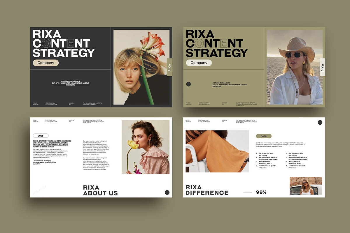 Rixa Content Strategy Template, a Presentation Template by Studio Artisan (Photo 4 of 5)