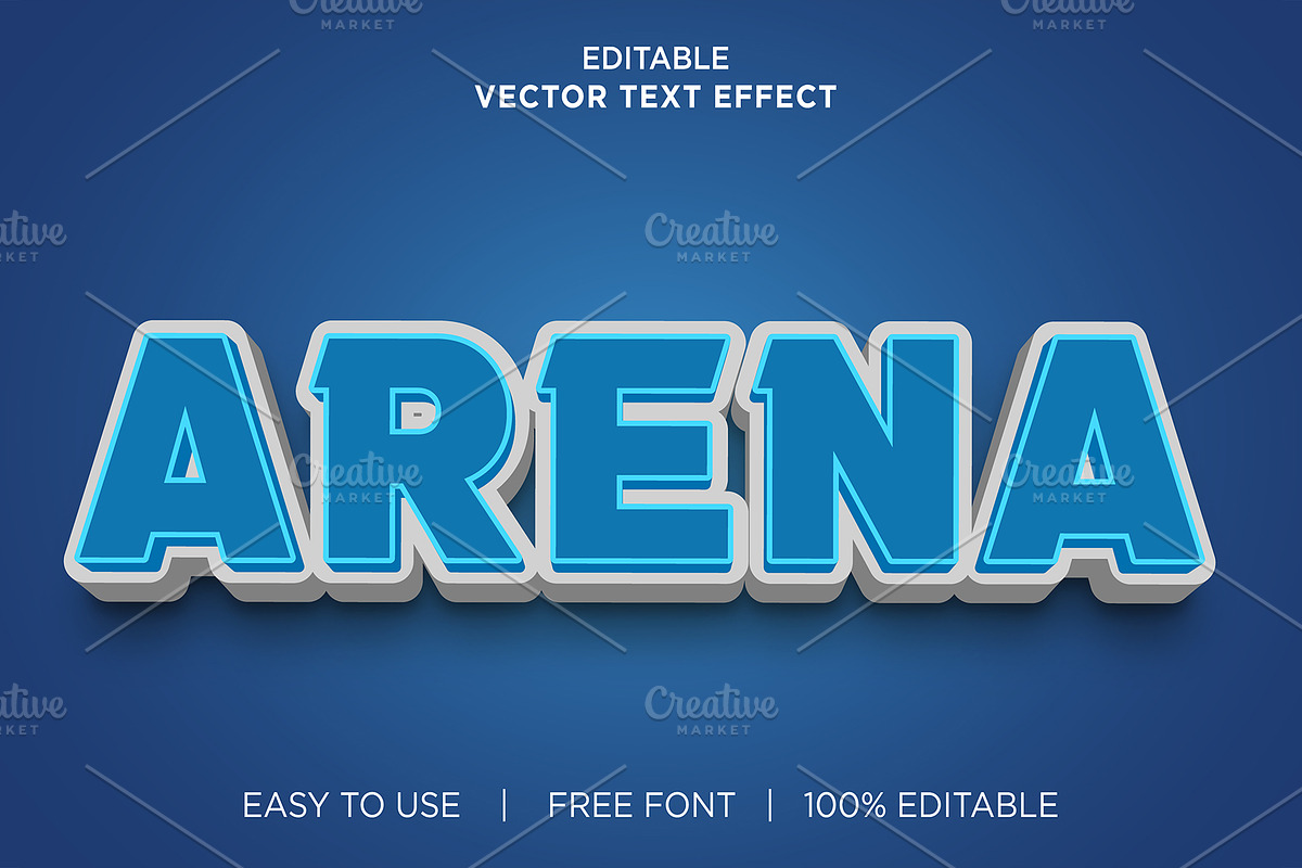 Arena 3d Editable Text Effect, a Layer Style Add-On by bdrobin (Photo 1 of 2)