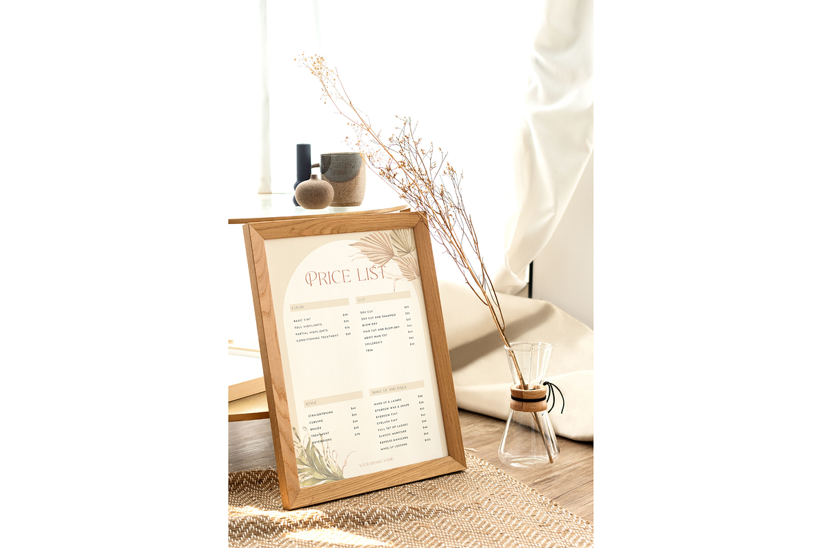 Boho Price List Canva Template, a Flyer Template by Hellohastore (Photo 5 of 9)