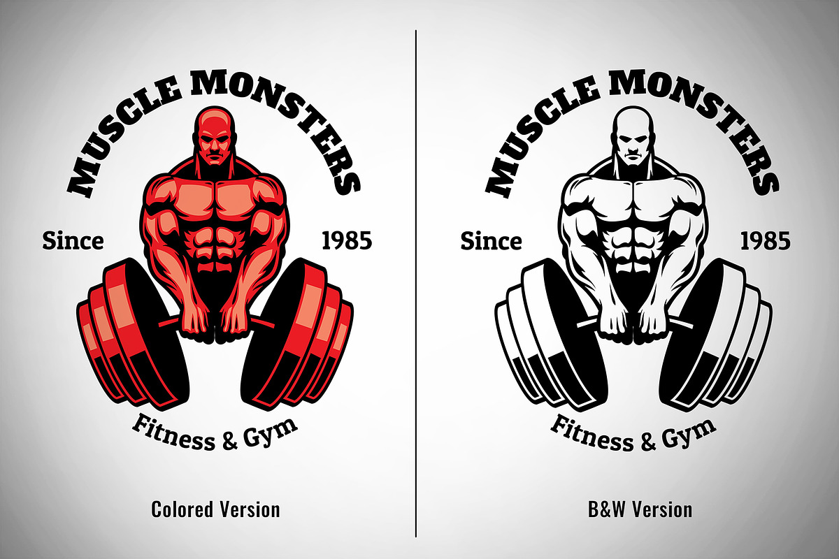 Muscle Man Bodybuilder Logo, a Branding & Logo Template by bazzier_graphik (Photo 2 of 5)