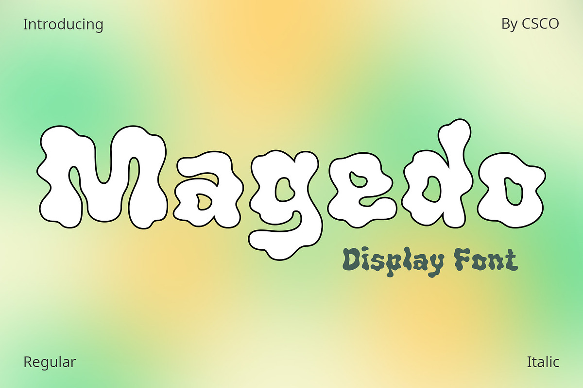 Magedo – Psychedelic Font, a Sans Serif Font by Craft Supply Co. (Photo 1 of 8)