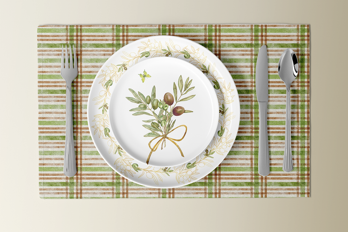 Olive Whispers Watercolor Collection, a Decorative Illustration by Aurella Art (Photo 12 of 15)
