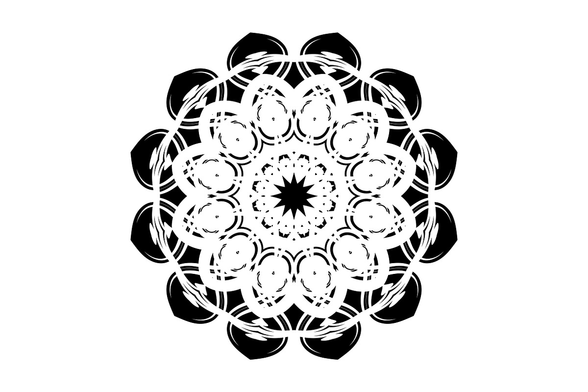 Black and White Mandala Patterns Set, a Decorative Illustration by NJ Himel (Photo 93 of 101)
