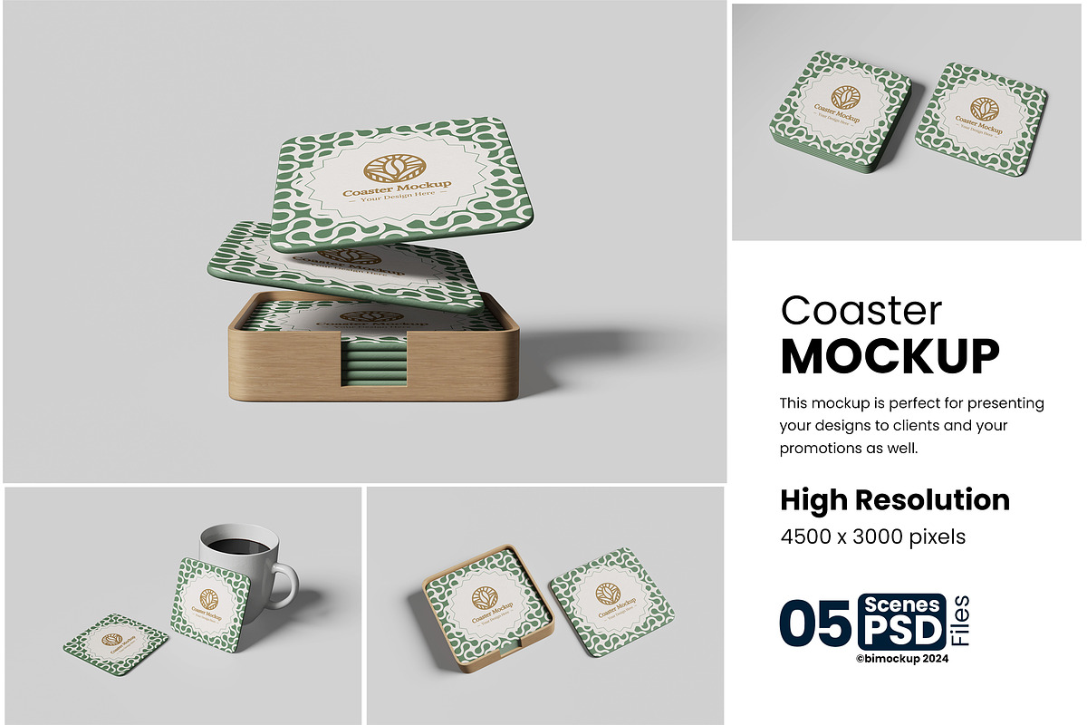 Coaster Mockup, a Product Mockup by bimockup (Photo 1 of 6)