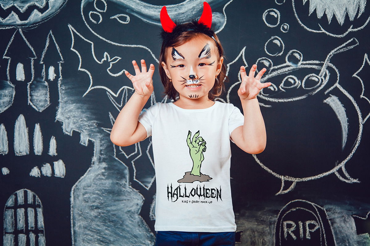 Halloween Kids T-Shirt Mock-Up, a Shirt Mockup by Freeman Studio (Photo 16 of 19)