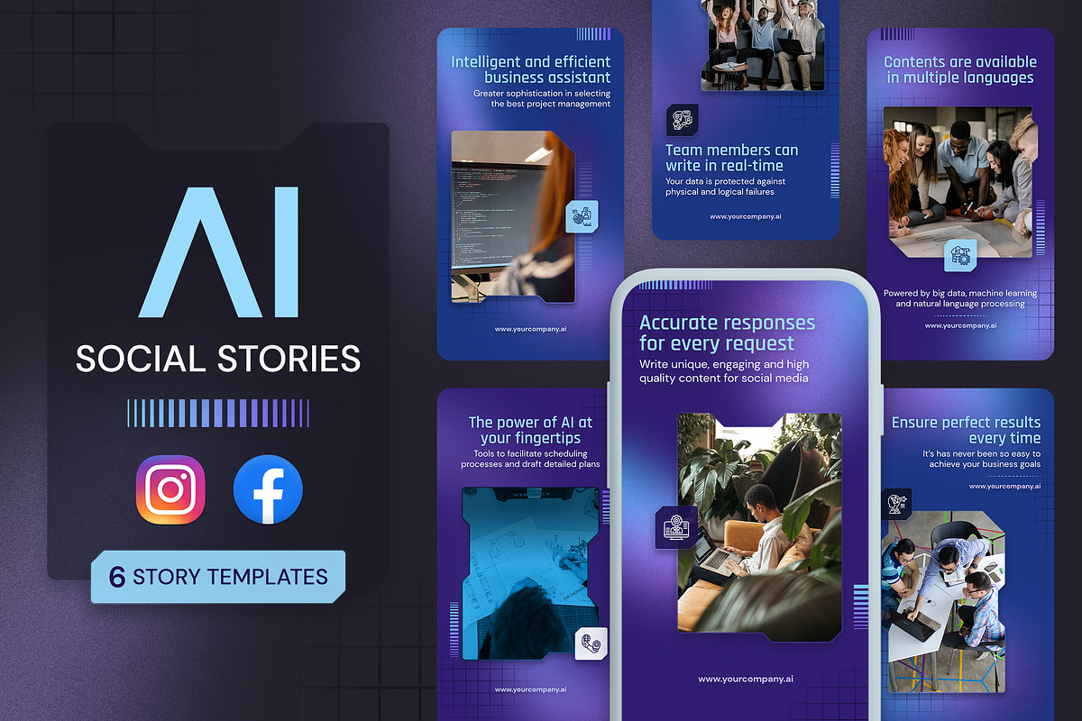 AI Social Media Stories, a Social Media Template by Brandify Studio (Photo 1 of 3)