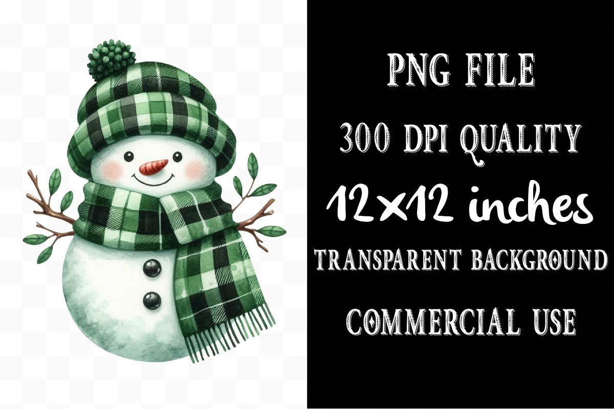Green Buffalo Plaid Christmas Clipar, an Illustration by Designking (Photo 4 of 5)