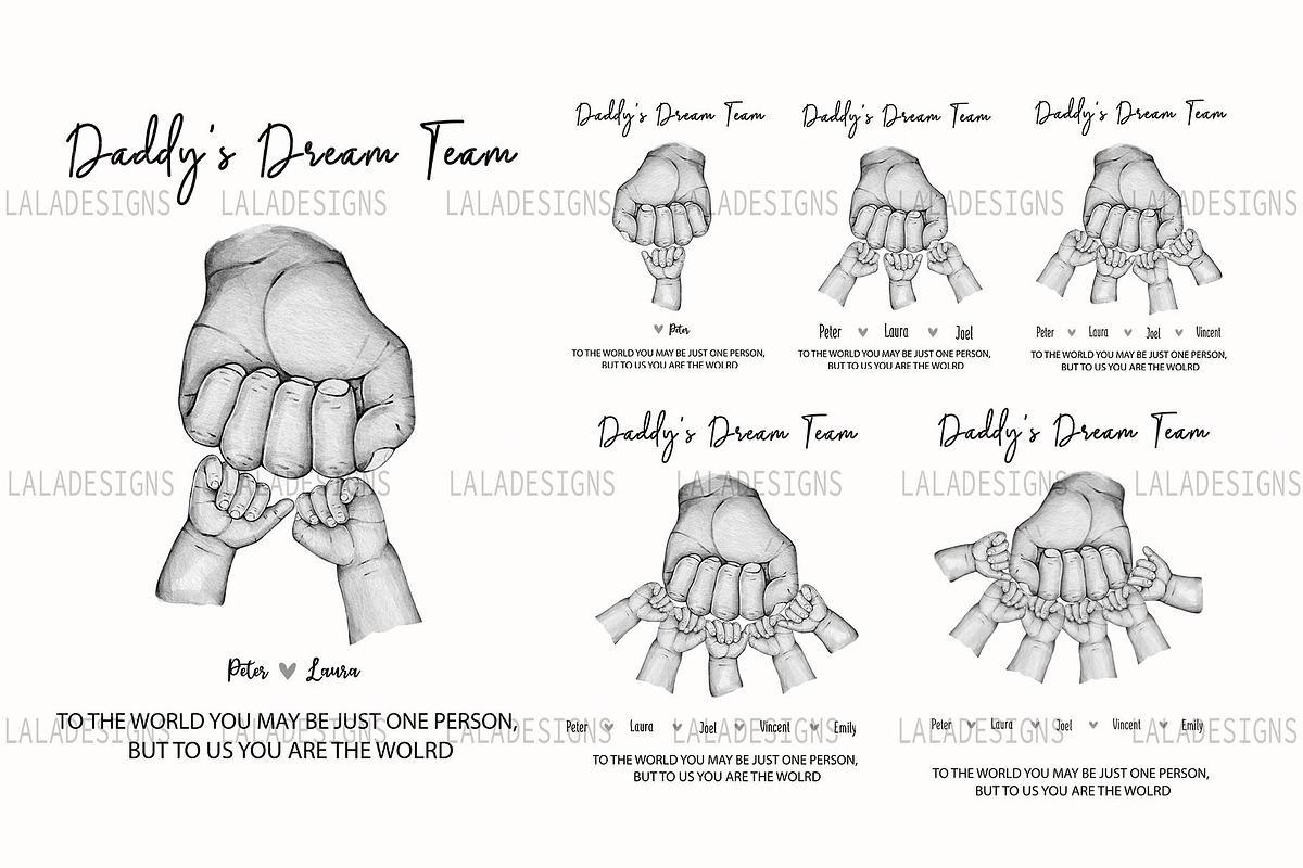 Daddy's Dream Team Fist Bump Png, a Graphic by LALADesigns (Photo 2 of 2)