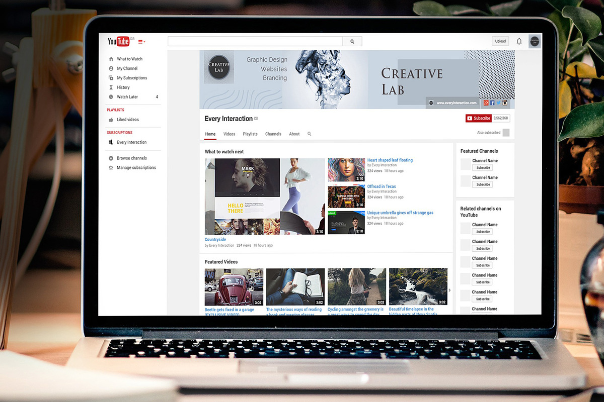 Creative Lab YouTube Channel, a Social Media Template by MotoCMS (Photo 1 of 3)