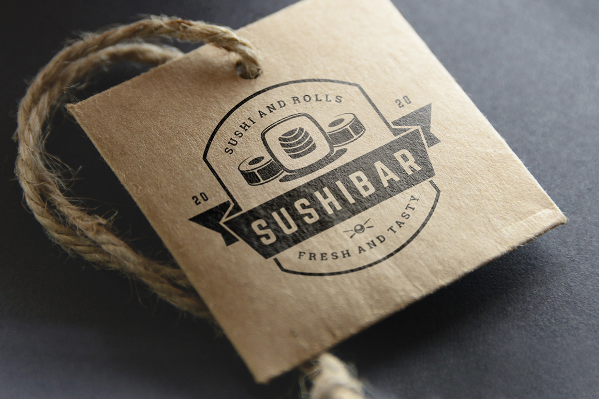 18 Sushi Bar Logos and Badges, a Branding & Logo Template by Vasya Kobelev (Photo 12 of 13)