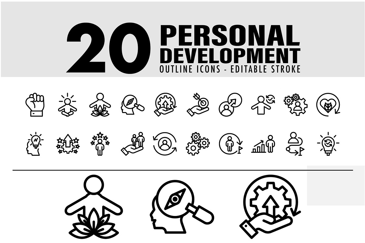 20 Personal Development line icon, an Icon by khalwa.studio (Photo 1 of 3)