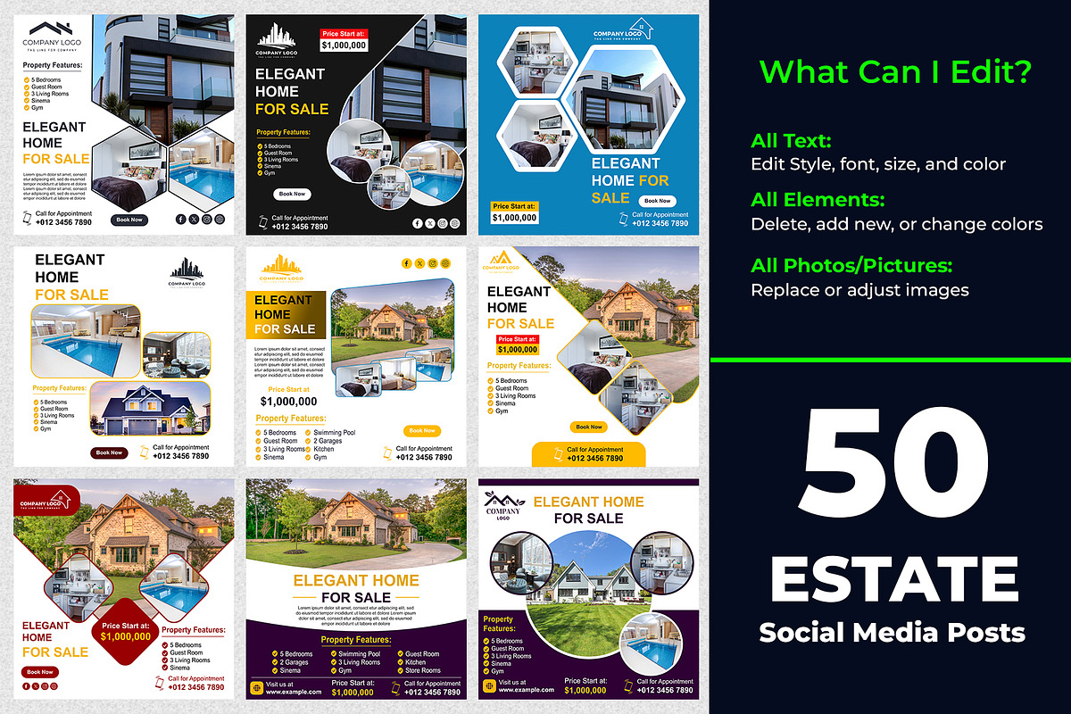 Estate | 50 Posts | Insgram Posts, a Social Media Template by Mohammad Sarfaraz (Photo 2 of 8)