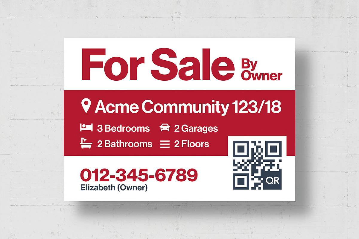 Real Estate Property For Sale Sign, a Poster Template by BrandPacks (Photo 3 of 5)