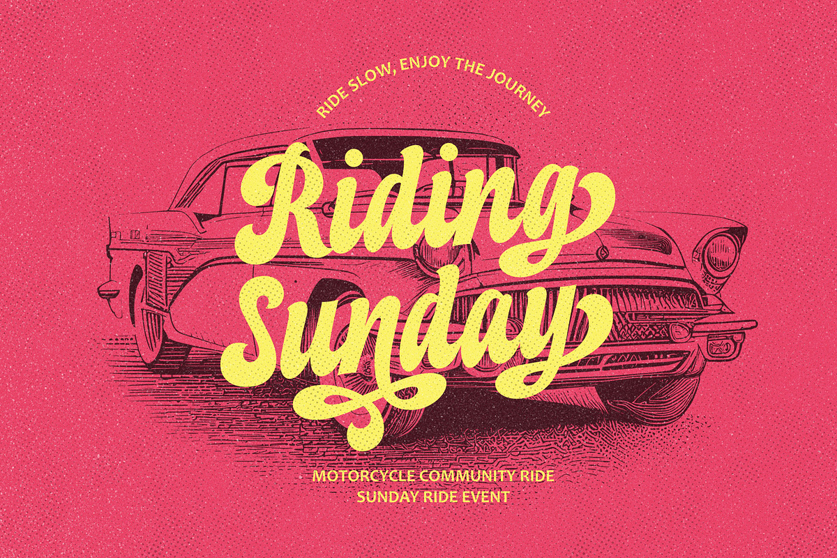 Duckin – Funky Retro Script, a Script Font by Four Lines Std. (Photo 7 of 10)