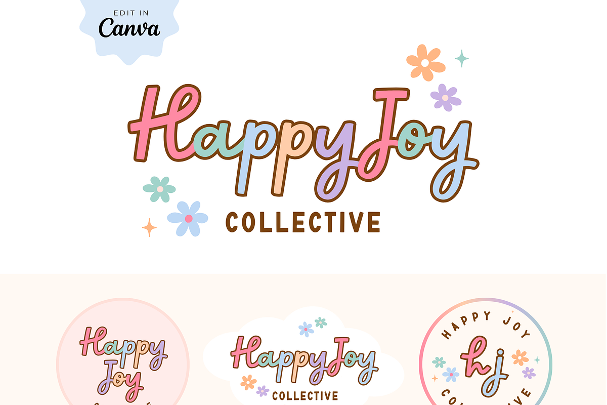 Rainbow Logo Brand Canva Template, a Branding & Logo Template by Summit Avenue (Photo 1 of 8)