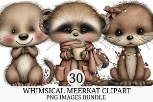 Whimsical Meerkat Clipart, an Illustration by Craft Nest