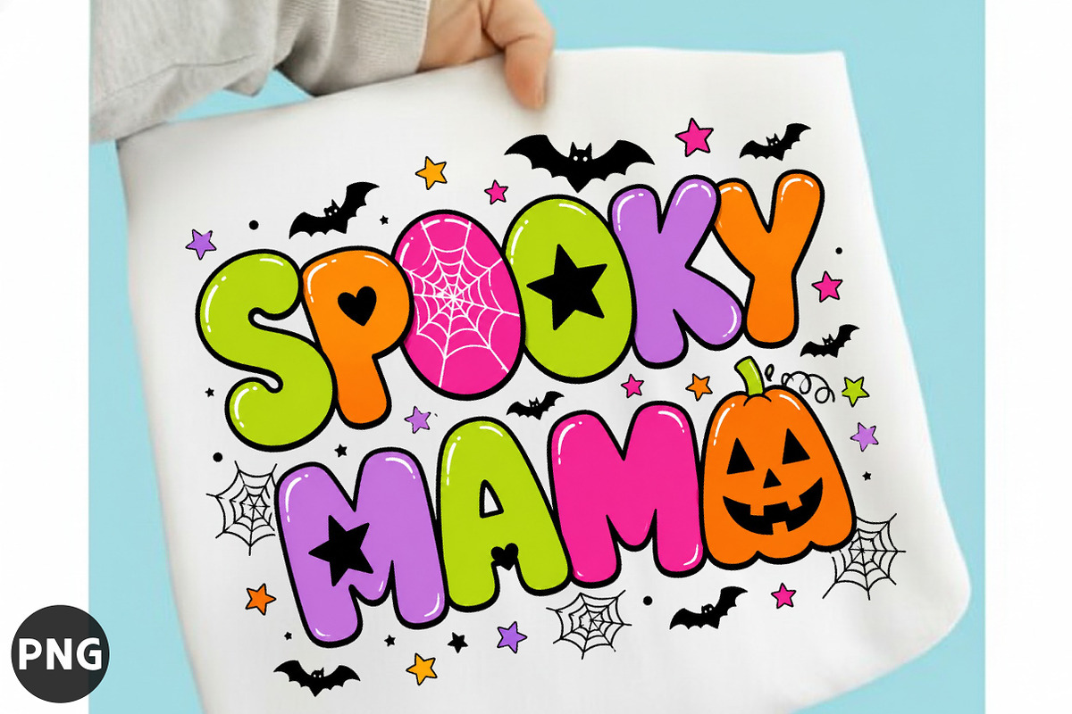 Preppy Spooky Mama Halloween PNG, a Seasonal Illustration by designcity5 (Photo 1 of 4)