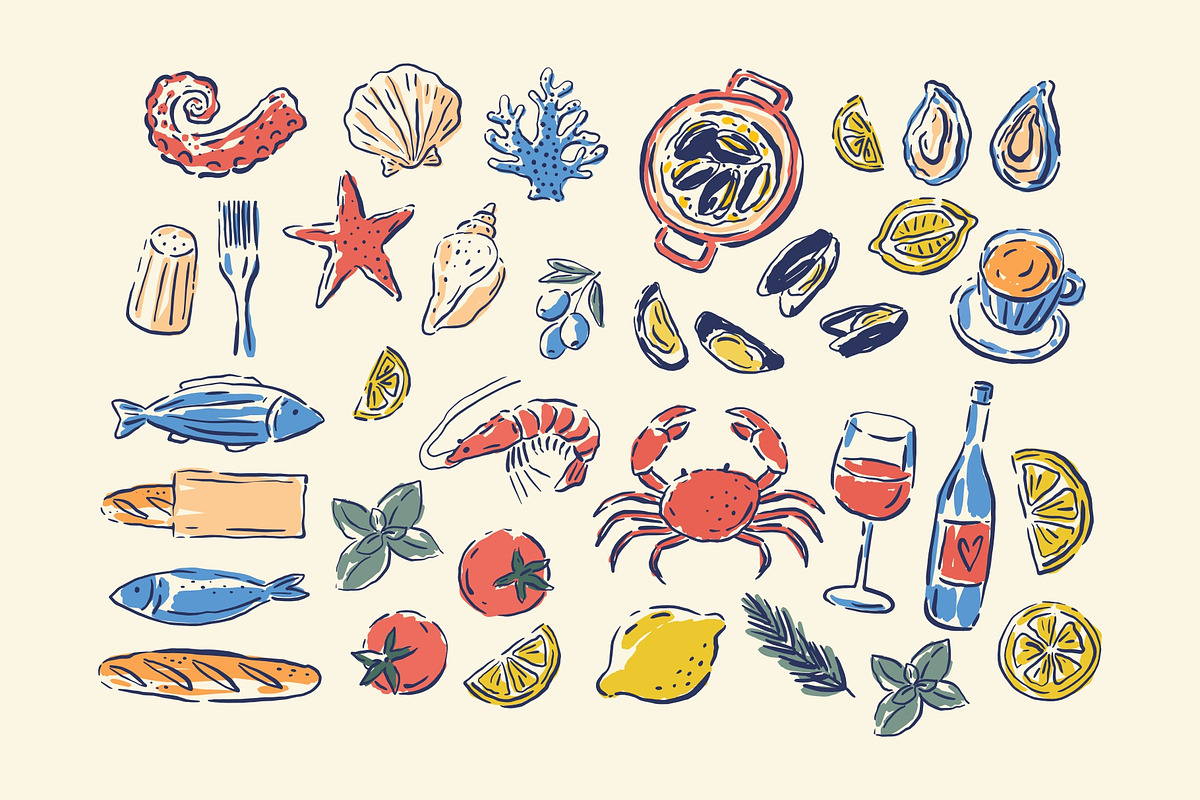La Dolce Vita - Hand Drawn Food, a Decorative Illustration by Barkova Nadya (Photo 4 of 9)