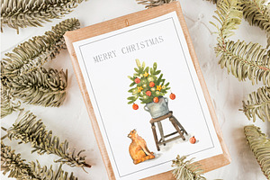 Christmas Trees Watercolor Set