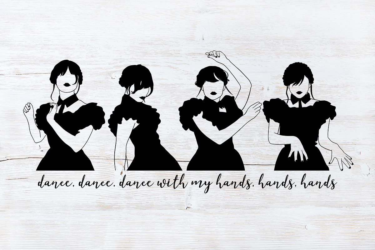 Wednesday Dance SVG, a Person Illustration by Nagore Rodriguez Design