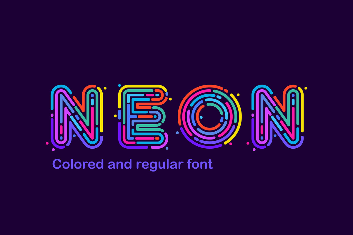 Neon color font, a Font by kaer_shop (Photo 1 of 5)