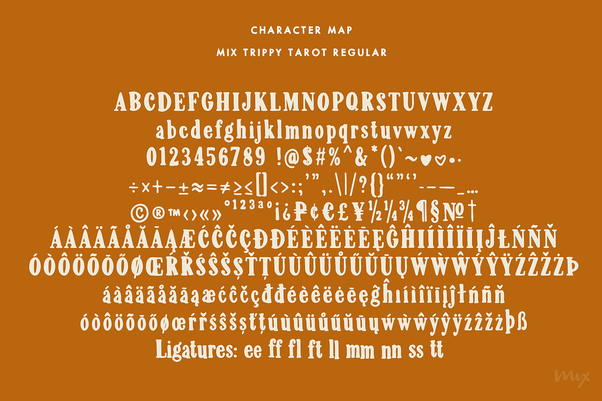 Trippy Tarot (3-Piece Font Family), a Sans Serif Font by Mix Fonts (Photo 3 of 8)